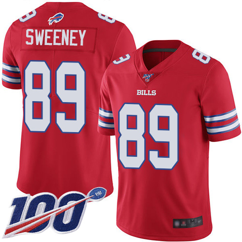 Men Buffalo Bills #89 Tommy Sweeney Limited Red Rush Vapor Untouchable 100th Season NFL Jersey->buffalo bills->NFL Jersey